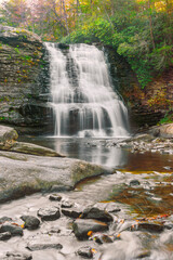 Muddy Creek Falls in autumn. Swallow Falls State Park. Oakland