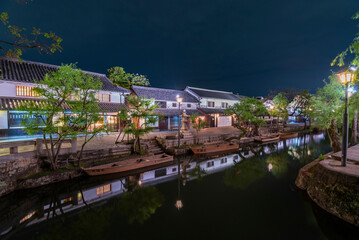倉敷美観地区の夜景　岡山県倉敷市