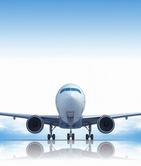 Naklejka premium Airplane poster vector image