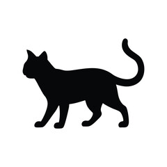 Walking Cat Silhouette vector Art Illustration 
