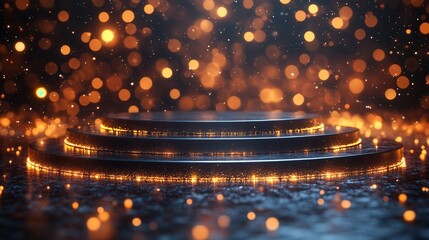 festive staircase with glitter all around