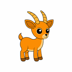 Cute Antelope Clipart - Adorable Wildlife Vector Illustration