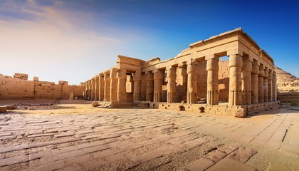 Obraz premium Templo Egipcio en ruinas, postal de viaje