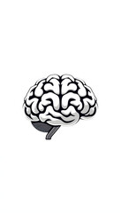 Human brain simple illustration, Human brain icon, logo isolated with white highlights, png