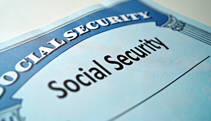 Close-up of Social Security certificate showcasing official document design