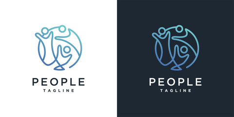 People Logo Icon Element Template. Community Logo vector icon. Teamwork logo design