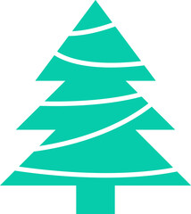 Obraz premium Christmas tree icon vector illustration. Christmas green tree illustration with star, christmas tree vector illustration, Tree vector art, christmas tree silhouette, Christmas vector icon.