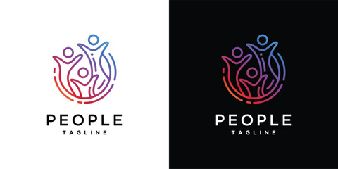 Obraz premium People Logo Icon Element Template. Community Logo vector icon. Teamwork logo design