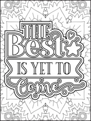Happy New Year Quote Coloring Page for Adults. New Year Mandala Quote Coloring Page.