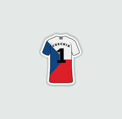 Get a sticker with a unique design of the Czech Republic football jersey! A stylish and vibrant accessory for fans. Show your support for your favorite team!	