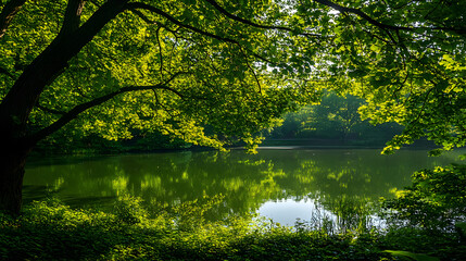 A Serene Haven: A Peaceful Escape amid Lush Greenery and Tranquil Waters