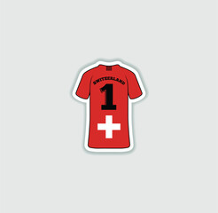 Obraz premium Get a sticker with a unique design of the Switzerland football jersey! A stylish and vibrant accessory for fans. Show your support for your favorite team! 