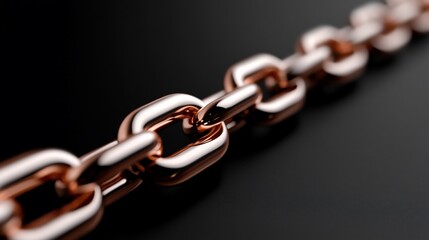 Obraz premium Close-up of a shiny gold chain against a black background.