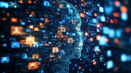 Obraz premium Create an high definition image which conveys that algorithms shape every social 