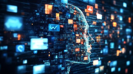 Obraz premium Create an high definition image which conveys that algorithms shape every social 