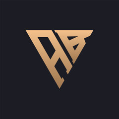 AB Logo Design. Modern, Minimal, Elegant and Luxury AB Logo. Sleek Triangle Monogram Letter AB Logo Design for Brand Corporate Business Identity.