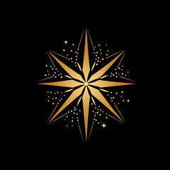 Obraz premium golden star on black background