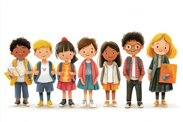 The group of children is ready for any challenges at school and after it.
