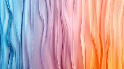 Abstract image featuring vertical waves of color in shades of blue, purple, and orange creating a fluid and smooth texture.