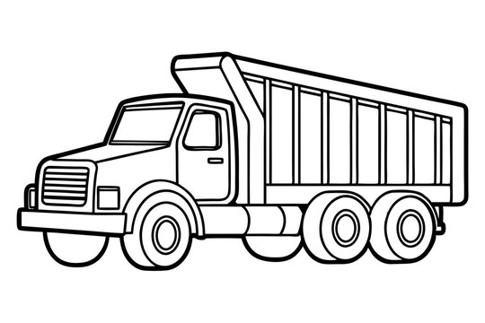 recommend clip art: Minimalist Dump Truck Line Art Vector Illustration – Simple Construction Vehicle Drawing