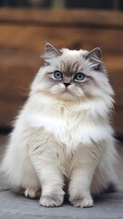 Fototapeta premium Cute beautiful white cat