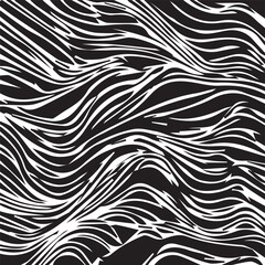 Black and white wavy background. Stylish texture with wavy stripes lines. Geometric abstract background illustration