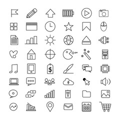 Outline Icon Set with Everyday Essentials