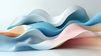Elegant Minimalist Abstract Background with Flowing Shapes in Pastels