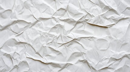 Obraz premium Close-up of crumpled white paper texture with irregular wrinkles and folds creating abstract patterns