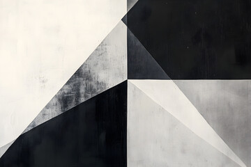 Abstract geometric pattern with black and white colors.