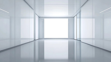 White empty room with white walls and floor. 3d rendering.
