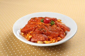 Fettuccine with Calabresa sausage sauce
