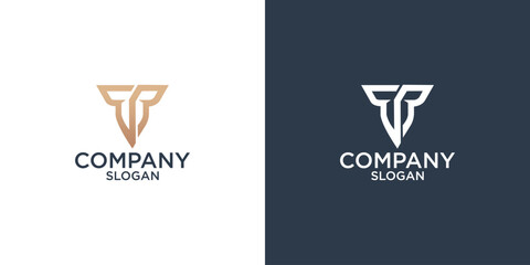 collection of letter t abstract geometry logo design vector