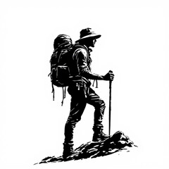 Vector hiking man on the mountain vector design (16)