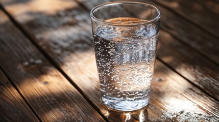A refreshing glass of clean water with condensation