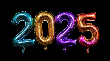 2025 gold for happy new year and holiday. New Year 2025 background. Gold dots glitter on black background, holiday design with gold snowflakes