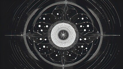 Geometric Arrangement with Symmetry in Monochrome