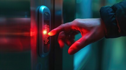 Obraz premium Fingerprint access control technology for secure entry