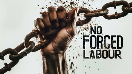 Powerful protest against forced labour: breaking chains for freedom and human rights