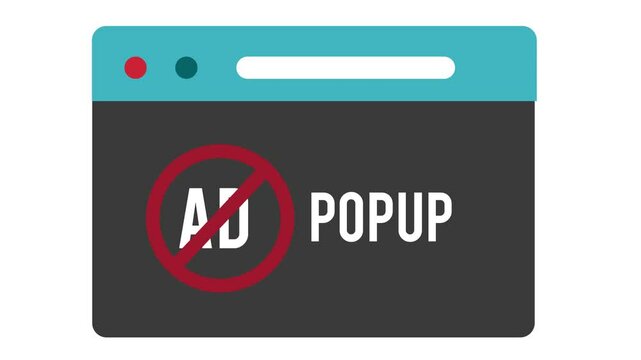 Ad Block Animation, A High-Quality Visual Solution for Online Advertising, Digital Safety, and User Experience Enhancement, Perfect for Web Designers, Digital Marketers, and Content Creators on white.