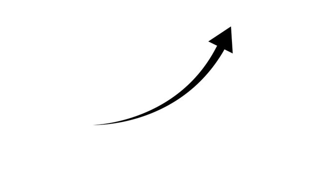 Business growth arrow and graph chart animation. Up arrow animation on white background.