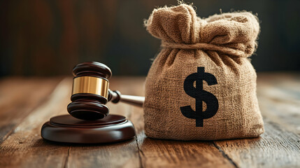 gavel and money