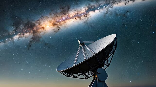 Satellite Dish Pointing Toward the Milky Way Galaxy


