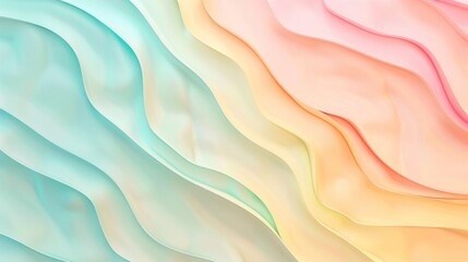 Fototapeta premium An abstract pastel background with layered shapes in lavender, mint, and peach
