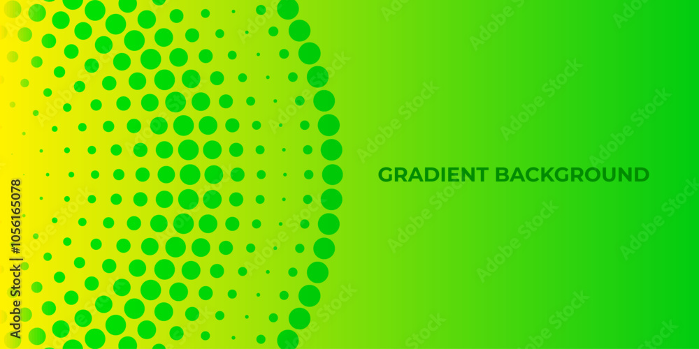 Poster vibrant green gradient background with circular patterns
