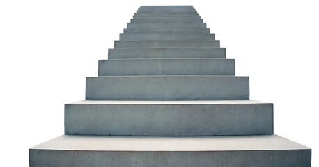 Ascending concrete staircase PNG, symbolizing progress, achievement, and upward mobility. Ideal for architecture, construction, or motivational projects.