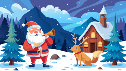 santa claus and dog
