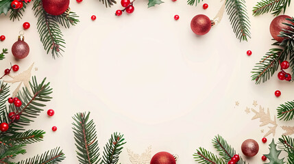 Christmas and New Year seasonal social media background design in square with blank space for text. Template for holiday commercial promotion post.