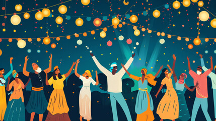 People Dancing on a Festa Junina Poster Template