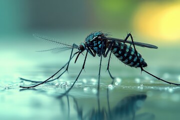 High-Resolution Photograph of a Mosquito Isolated on a White Background

